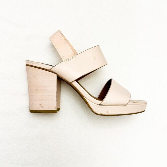 & Other Stories Nude Pink Block Heel Strappy Round Toe Sandals Shoes Size 40 EUC - Picture 5 of 6